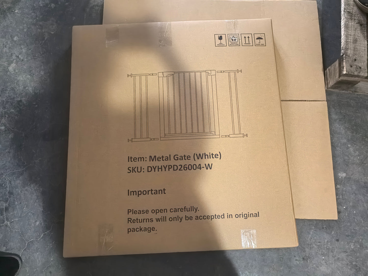 Wide Baby Gate 29.5-45.3" with Walk-Through Design - White