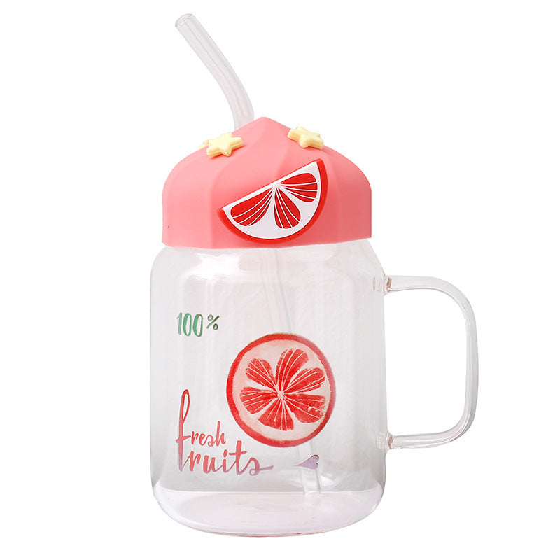 Large Capacity Tempered Glass Fruit Drinkware - High Temperature Resistant Transparent Glass Cup