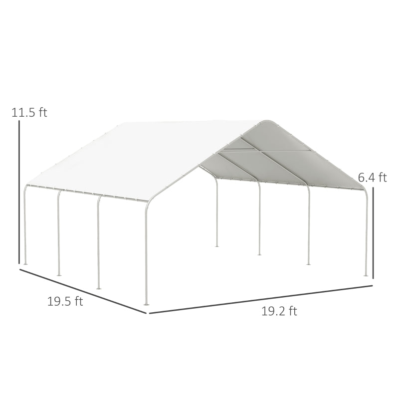 Outsunny 19' X 19.5' Carport, Portable Garage And Patio Canopy Tent,