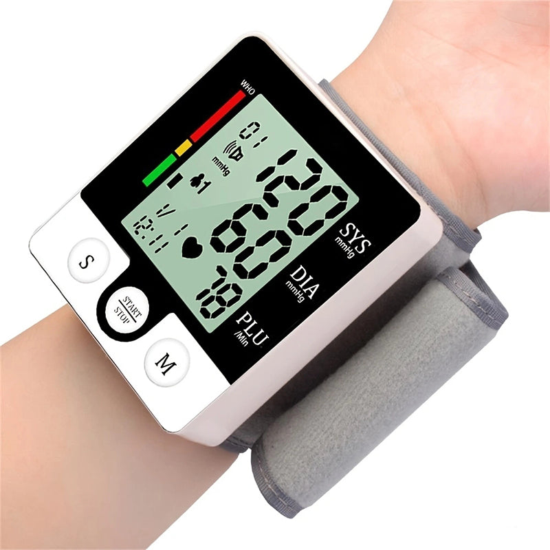 Automatic Wrist Blood Pressure Monitor - Portable Digital Heart Rate Tracker