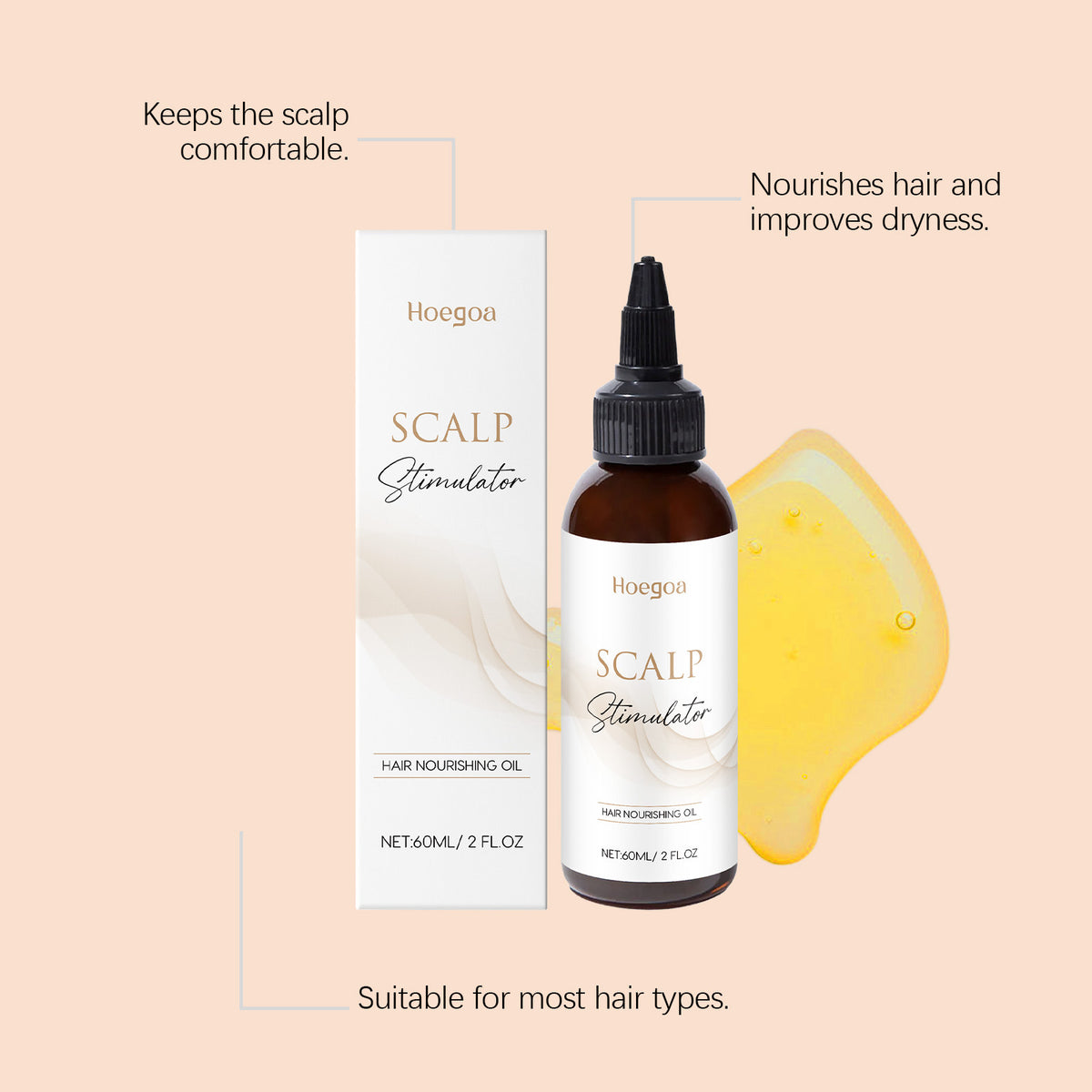 Scalp Refreshing Hair Oil - 60ml Nourishing Moisturizing Treatment