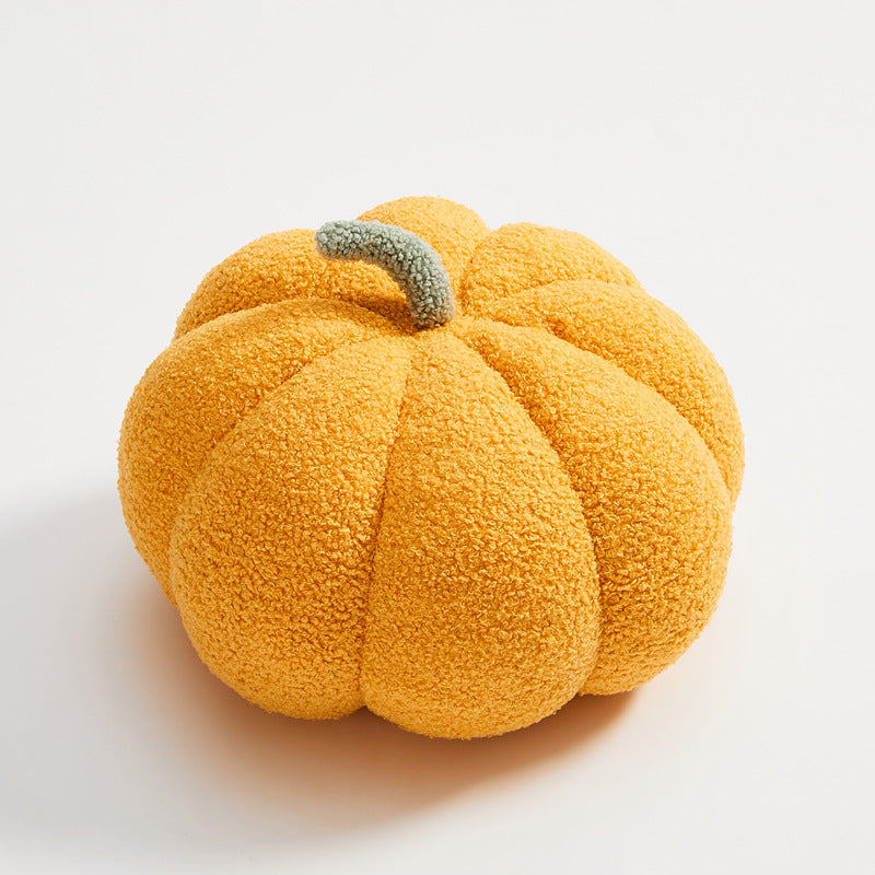 Cute Nordic Pumpkin Plush Pillow - Knitted Yarn Round Cushion for Home Decor