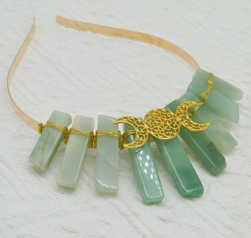 Natural Crystal Moon Headband Unisex Hair Accessory for Beauty & Hair Styling