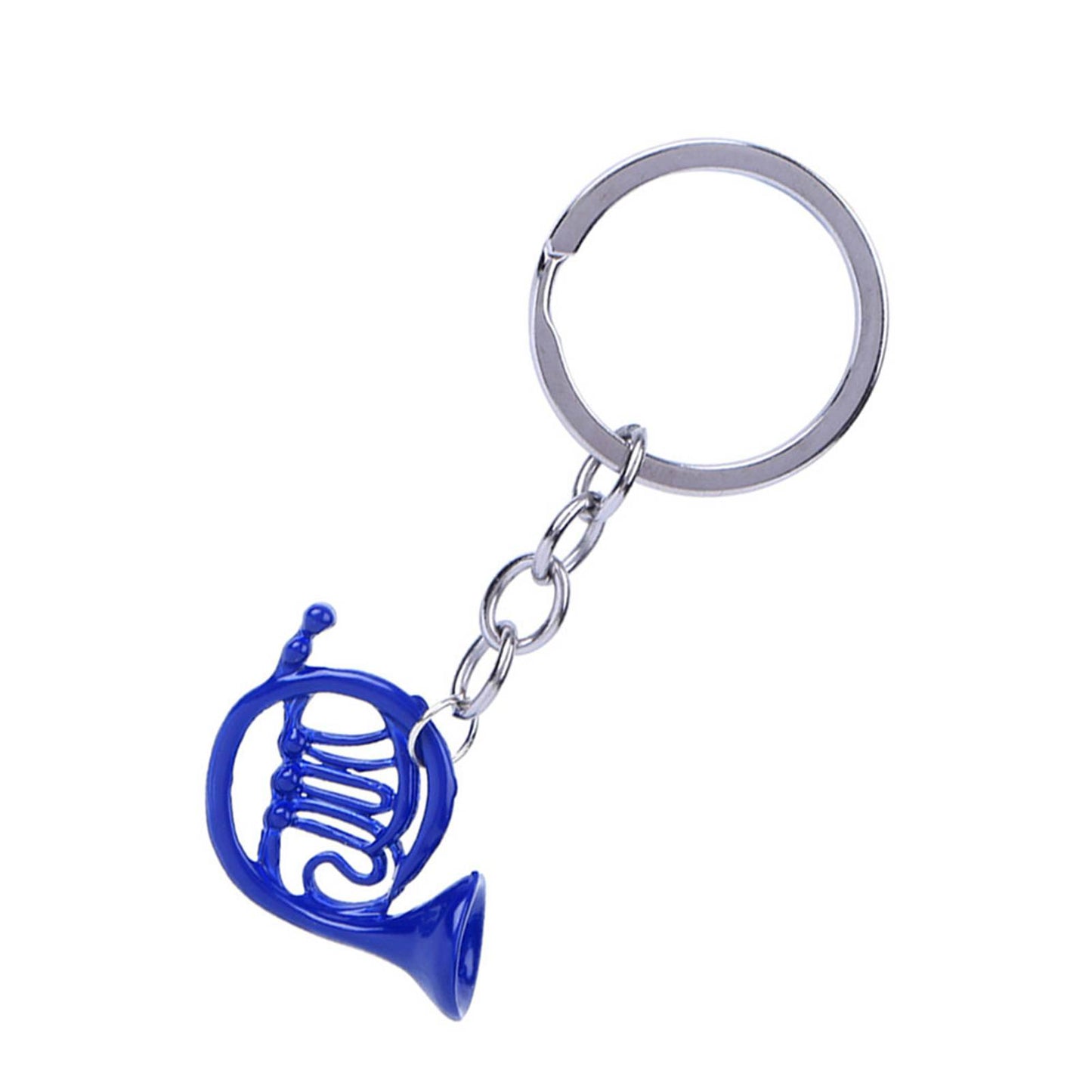Mini French Horn Keychain Pendant - Blue Charm Gift