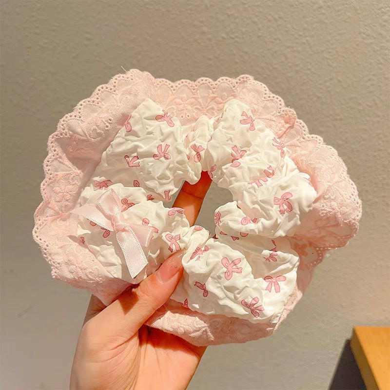 Summer Sweet Lace Scrunchie Hair Tie - Elegant Floral Hair Accessory