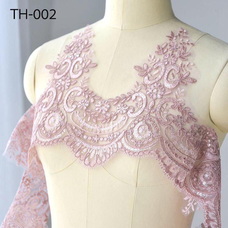 Wedding Lace Embroidery Sequin Fabric Accessories for DIY Crafts