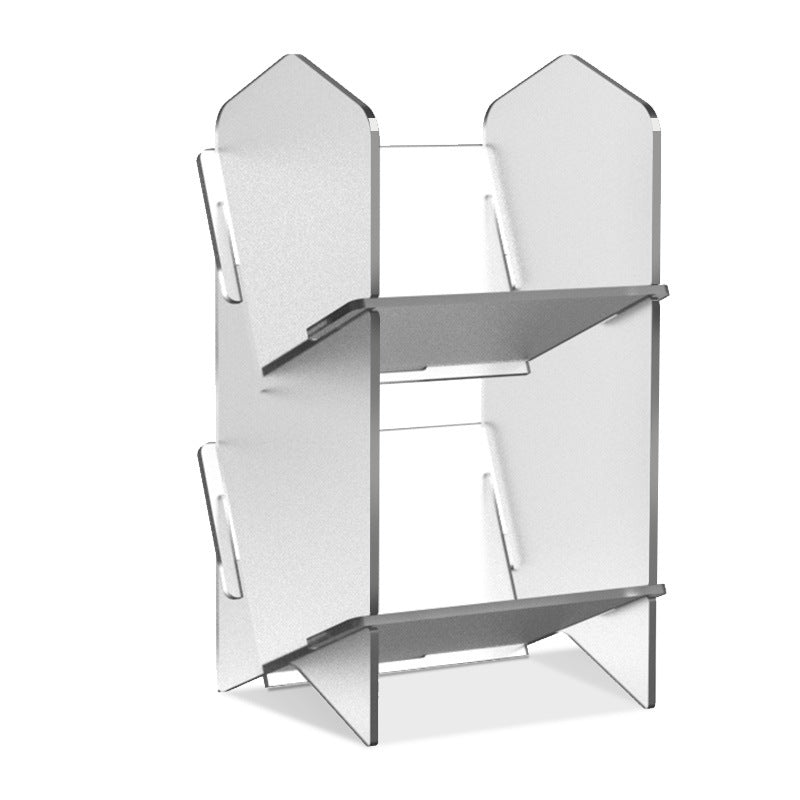 Acrylic Bookshelf Storage Rack - Modern Clear & Frosted Home Organizer