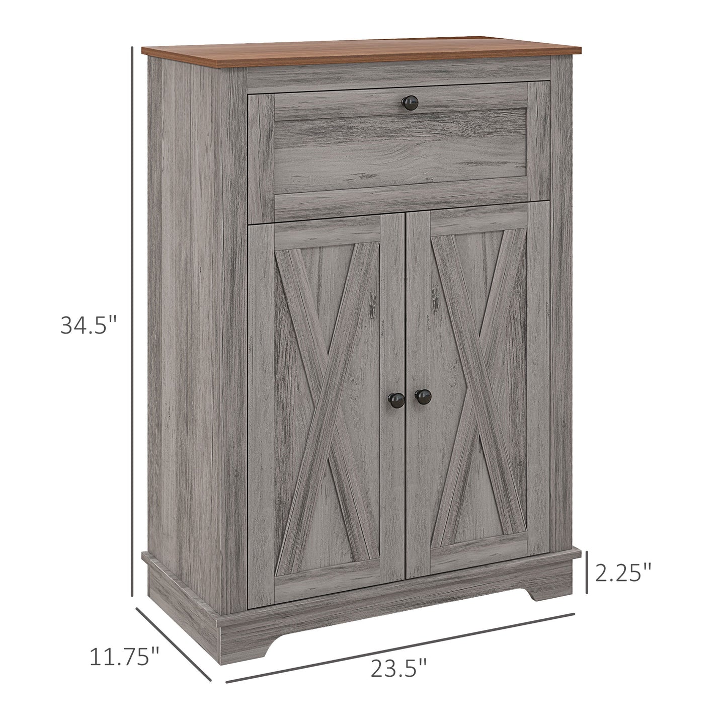 Freestanding Farmhouse Sideboard Storage Cabinet - Gray