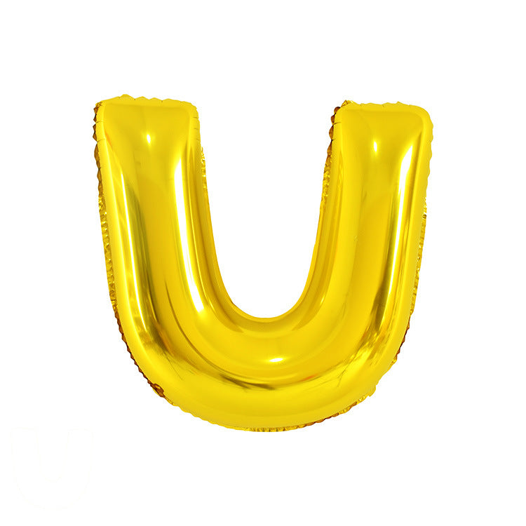 Gold Letter Balloon Set for Birthday Wedding Celebration - Aluminum Foil Party Decor