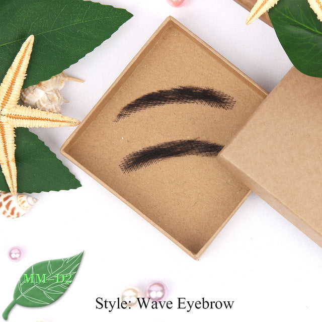 Real Human Hair False Eyebrows Set - Hand-Knotted Lace Wig for Makeup