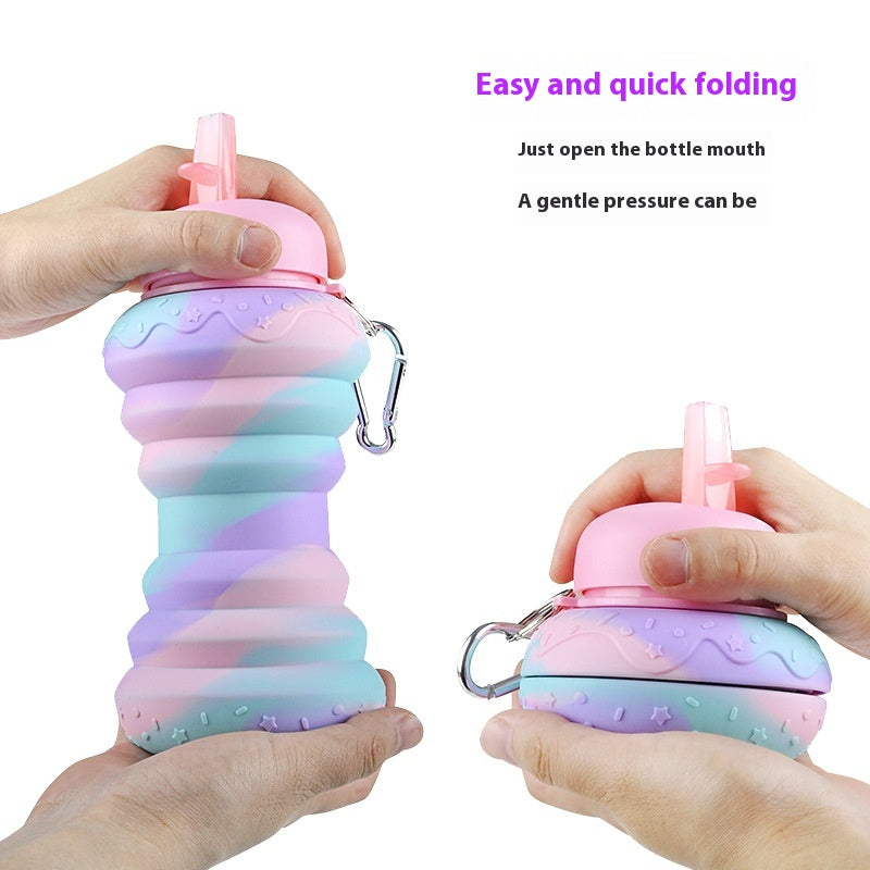 Creative Silicone Foldable Portable Water Bottle for Outdoor Sports & Travel