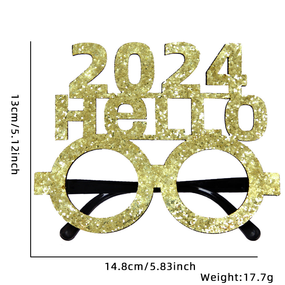 Funny New Year Party Glasses Photo Props - Holiday & Celebration Accessories