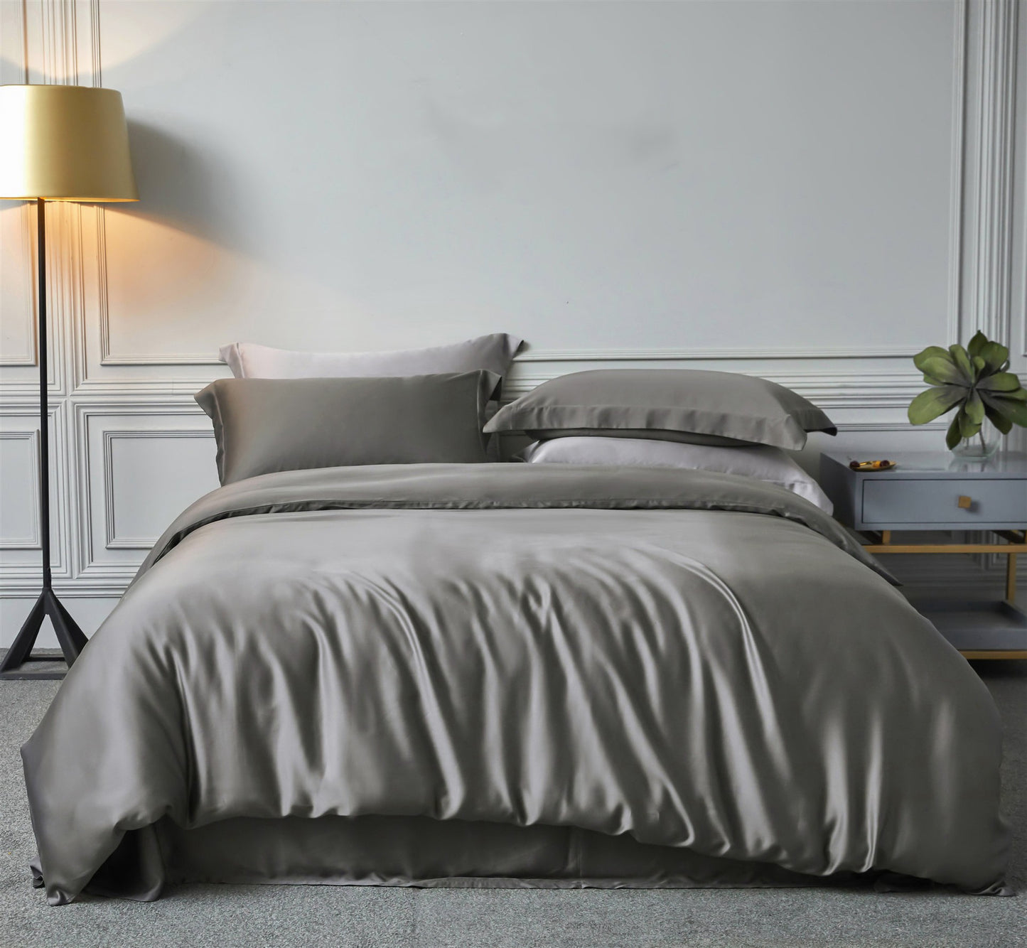 Double-Sided Tencel Bed Sheets and Bedding Set - Blue, Pink, Grey, 1.5m-2m Sizes