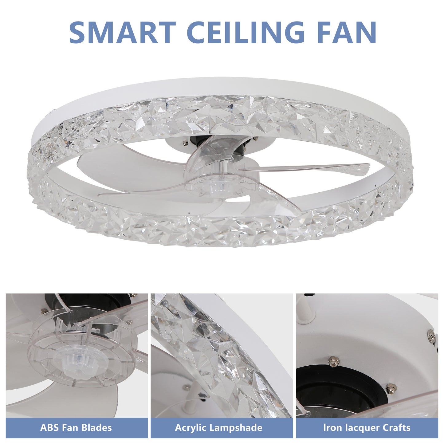 Dimmable LED Ceiling Fan Light with Remote Control - Modern Design