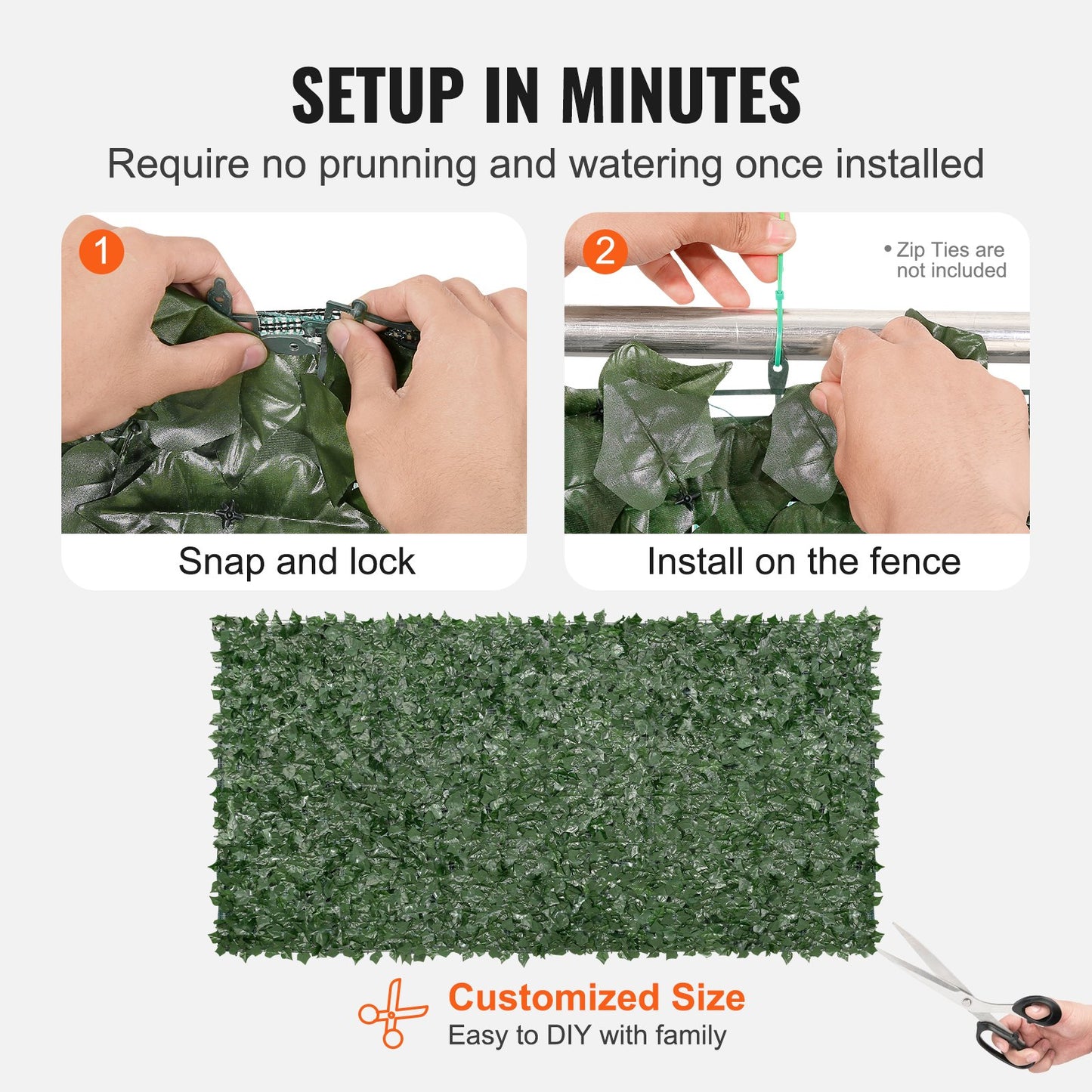 Artificial Ivy Fence Screen 59 x 118 Inches Green Garden Privacy Barrier