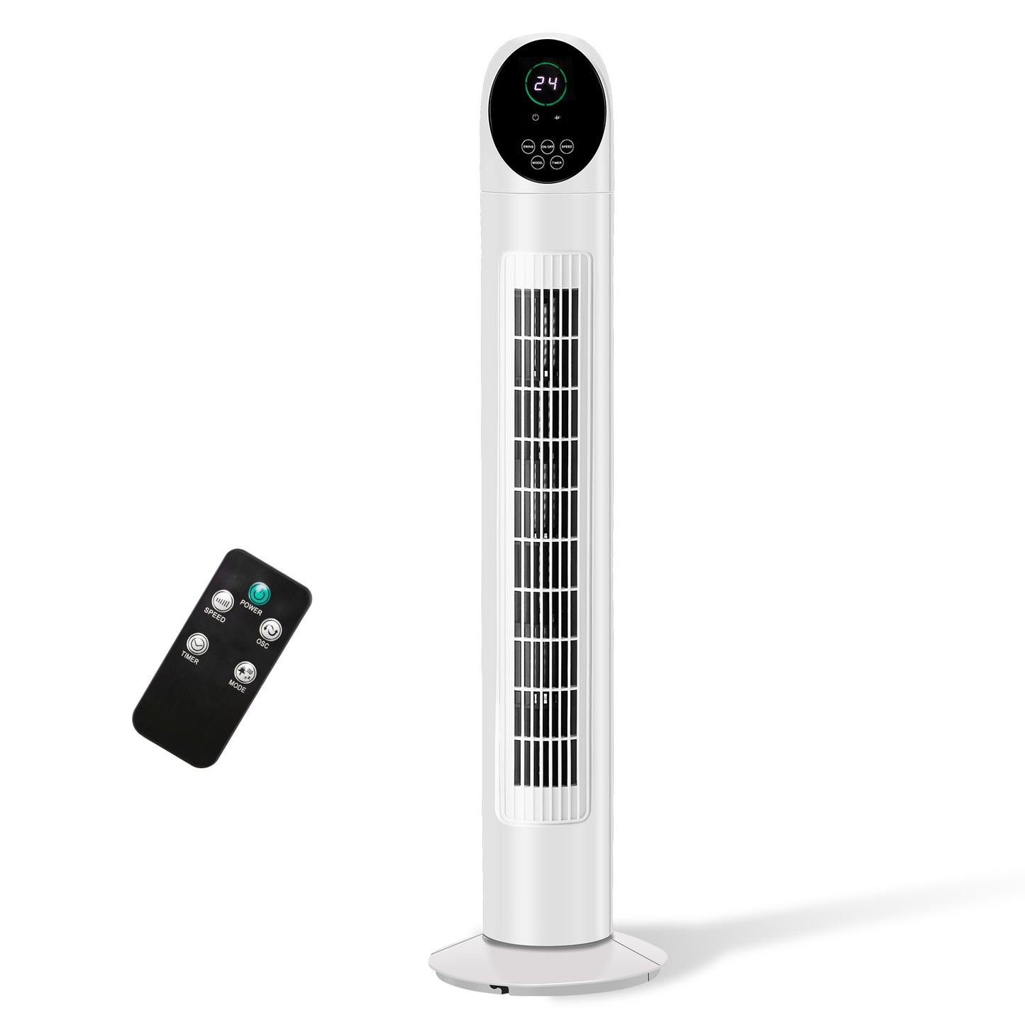 34 Inch Tower Fan with Remote Control and Digital LED Display - Quiet Space-Saving Floor Fan for Indoor Home and Bedroom Cooling
