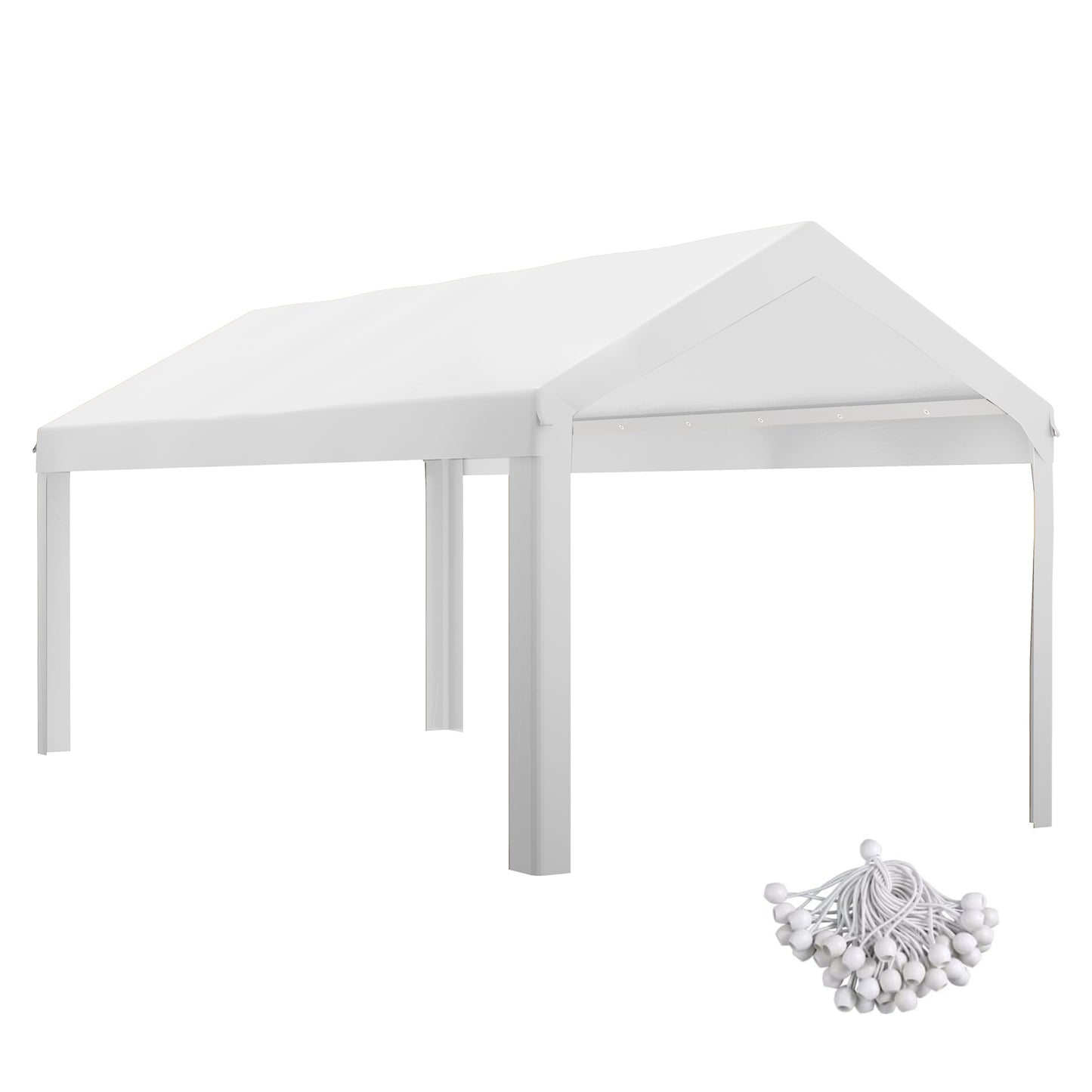 10x20ft UV Resistant Carport Canopy Replacement Cover - White