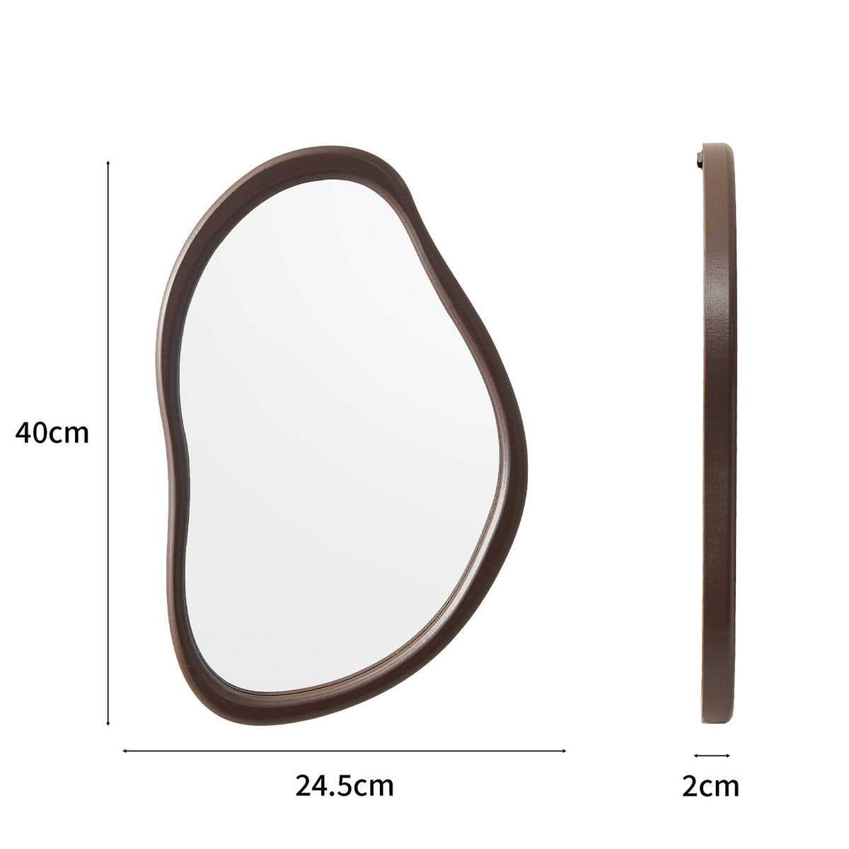 Nordic-Style Wooden Wall Mirror - Irregular Quadrilateral, 30x40cm