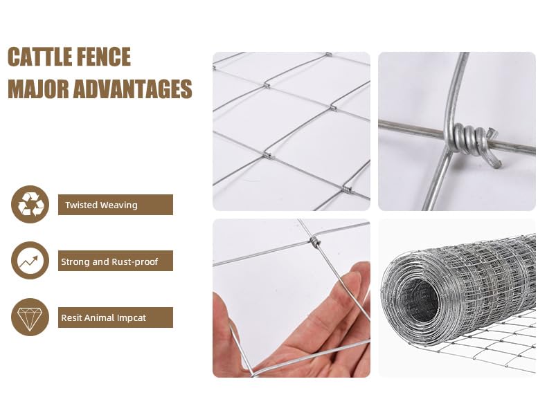 Galvanized Iron Farm Fence - 6FT x 328FT Livestock Enclosure