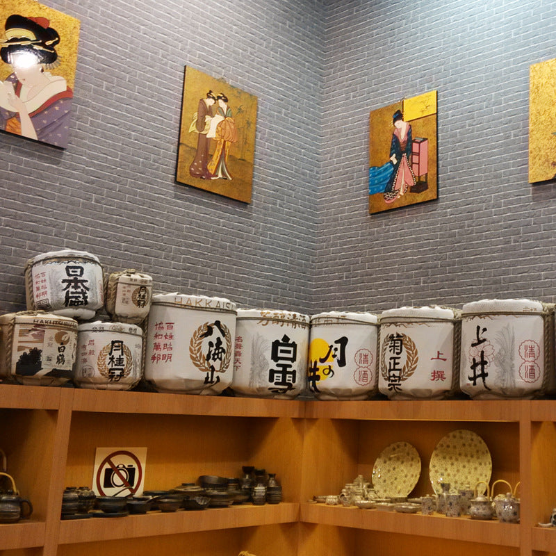 Japanese Decorative Wine Bottle Barrels for Restaurants & Home Decor
