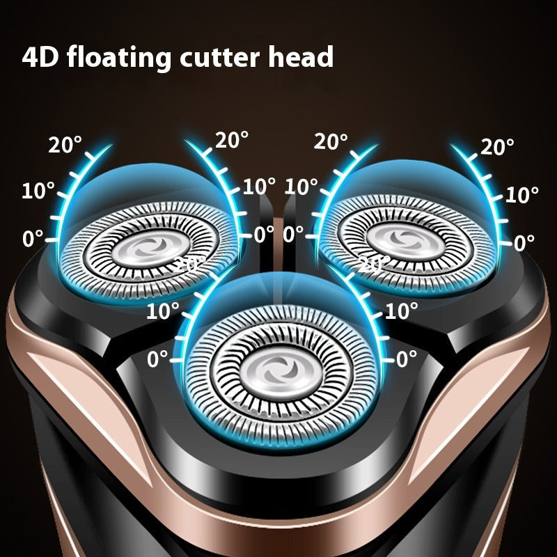 Rechargeable Men's Electric Shaver - Black