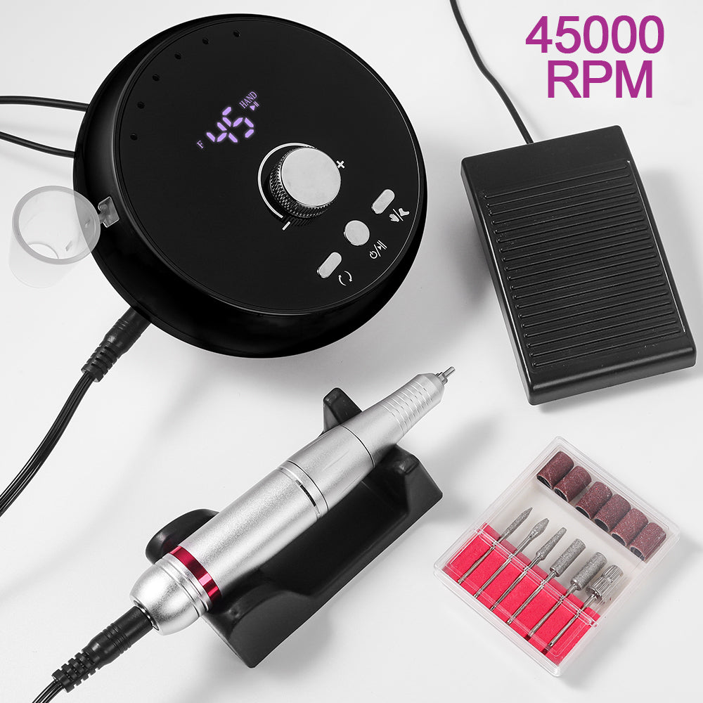 45000RPM Professional Electric Nail Drill - Portable Manicure Sander Set