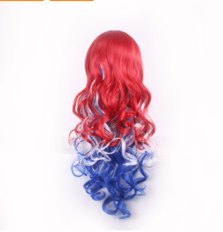 Big Wavy Curly Multicolor Cosplay Wig for Women - Synthetic Hair