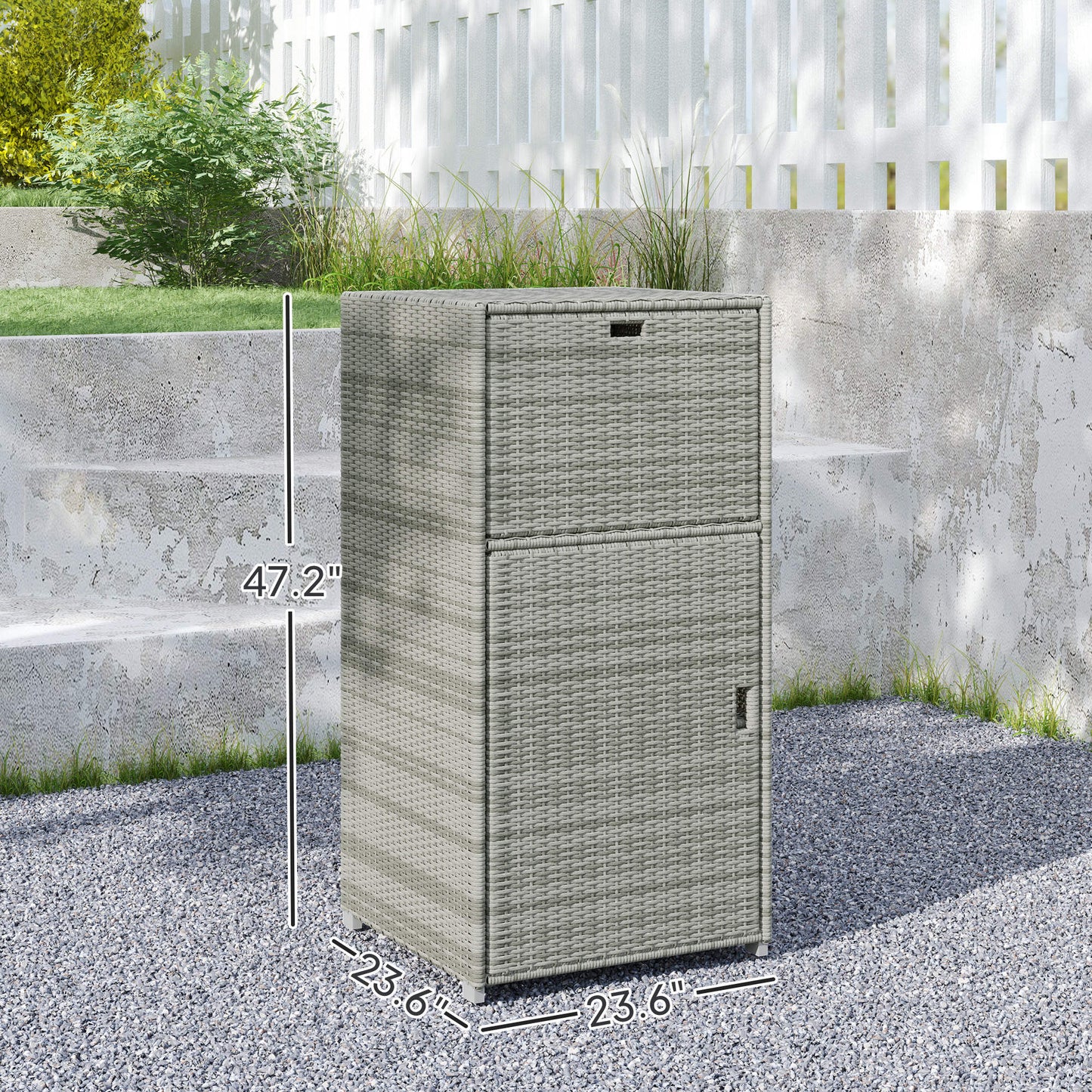 Outdoor Towel Rack with Drawer and Cabinet - Gray