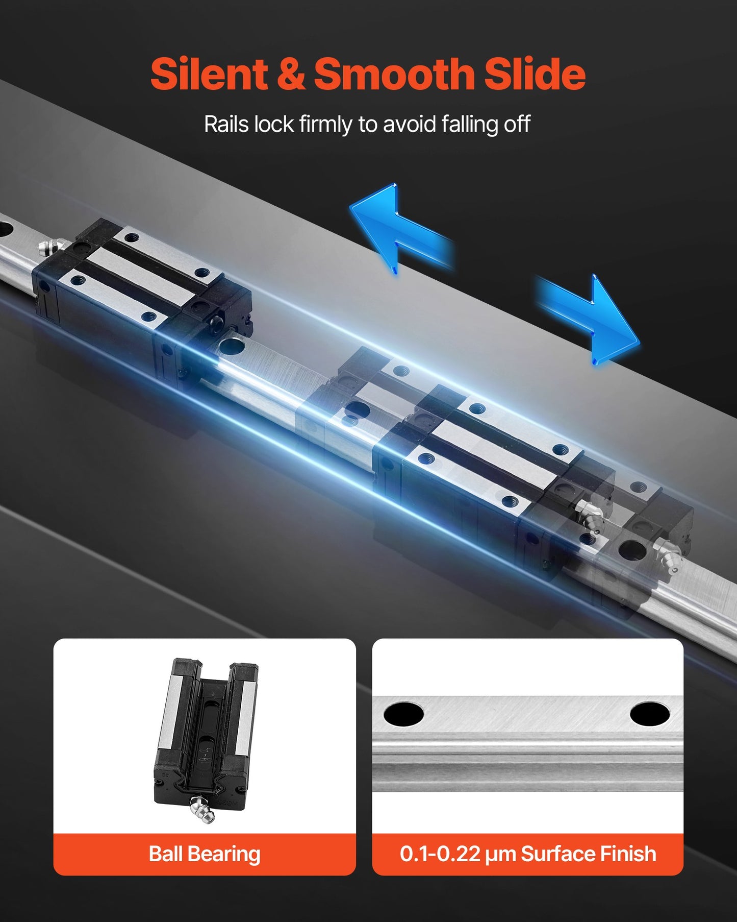 Linear Rail Guide Kit 600mm for CNC Machines & 3D Printers - Includes Ball Screw & Blocks