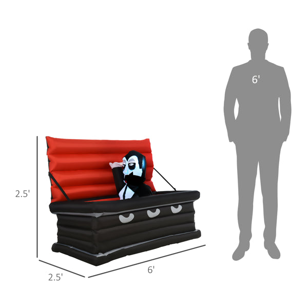 Inflatable Halloween Vampire and Coffin Decoration with LED Lights