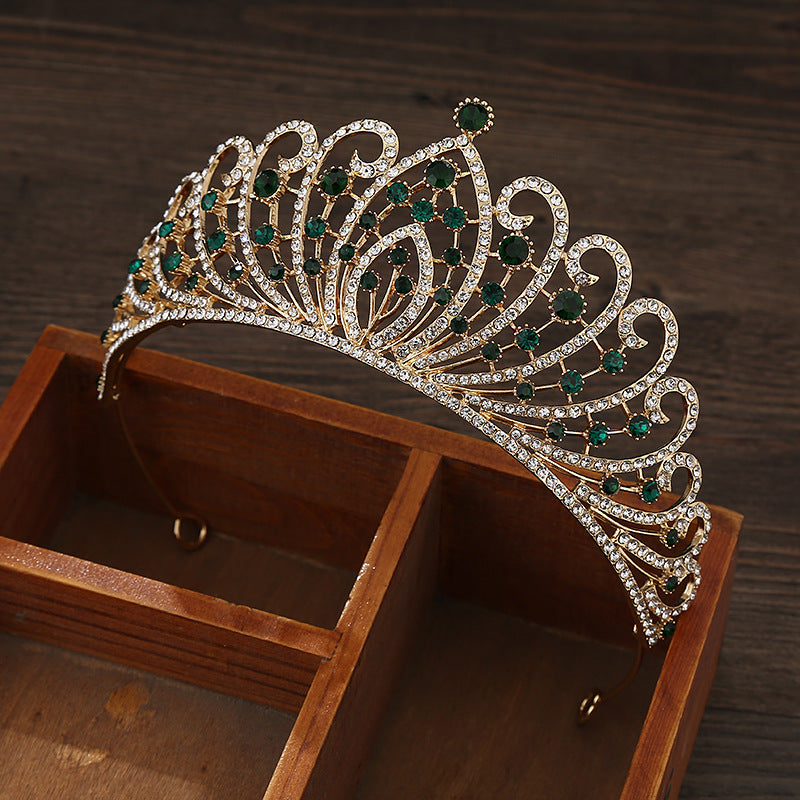 Alloy Rhinestone Crown Headband - Multiple Colors