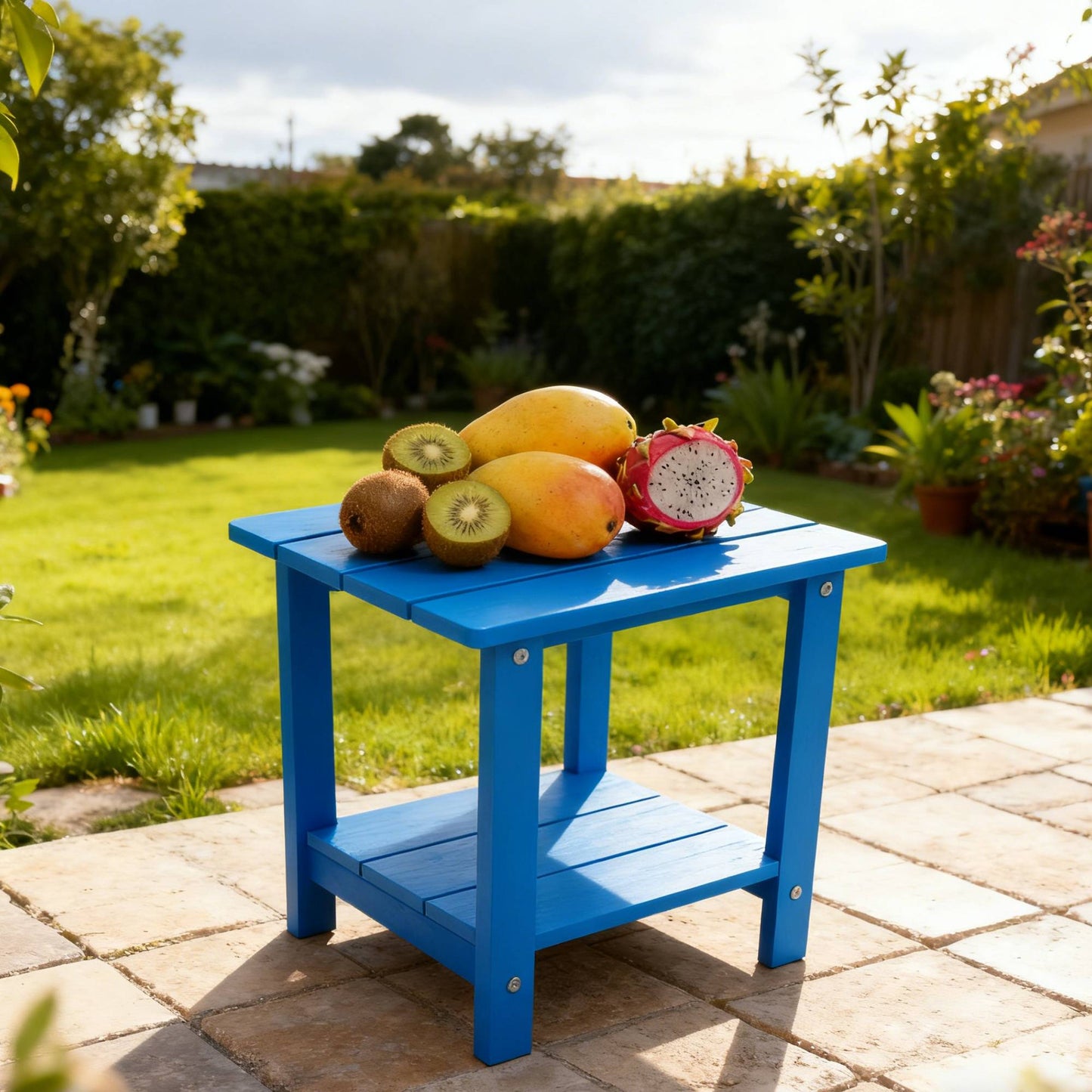 Stylish Side Table Perfect For Outdoor Yard Togethers Snacks & Cozy