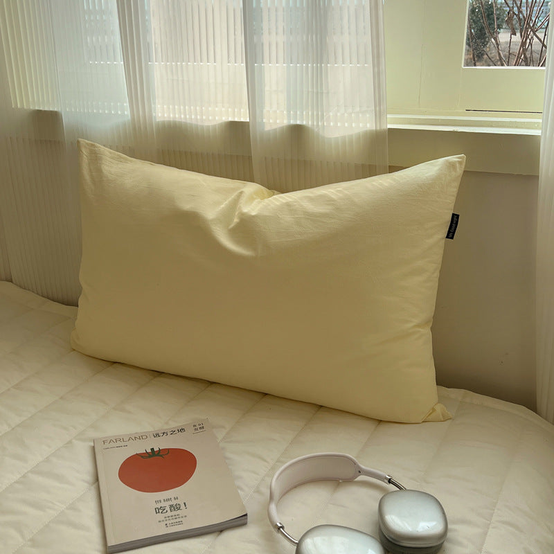 Cotton Pillowcase Solid Color Washable Bed Pillow Cover Home Decor