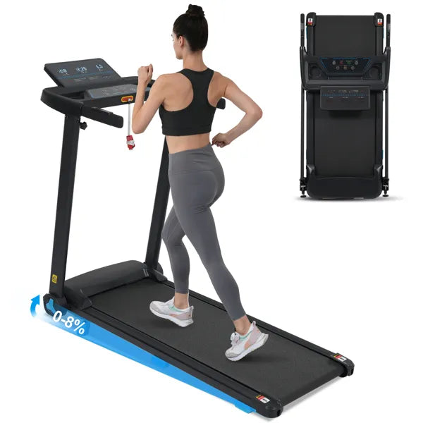 Foldable Treadmill with Incline, 3.0HP, Bluetooth & Heart Rate Sensors