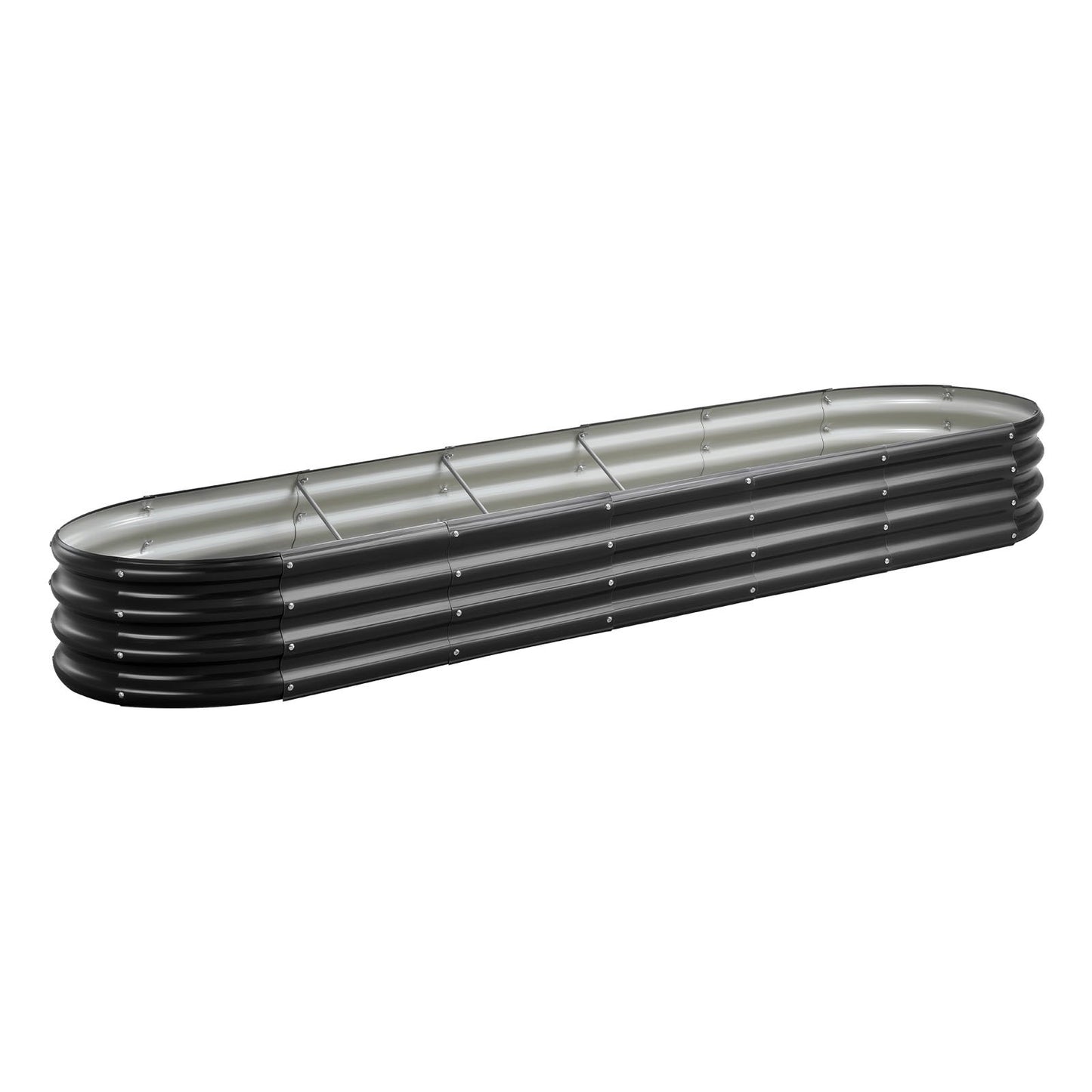 Metal Raised Garden Bed 8x2x1 Ft Oval Outdoor Planter for Vegetables Herbs Flowers