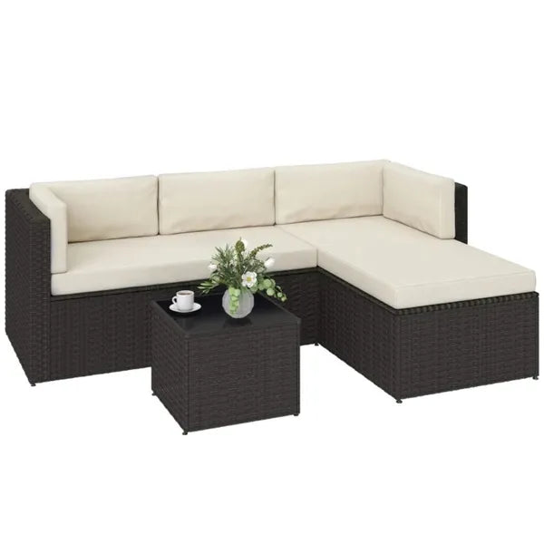 Three-Piece Wicker Patio Furniture Set - Chaise Lounge & Sofa