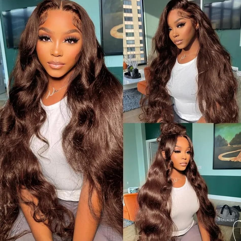 Chocolate Brown 13x4 Lace Front Wig - Human Hair Body Wave