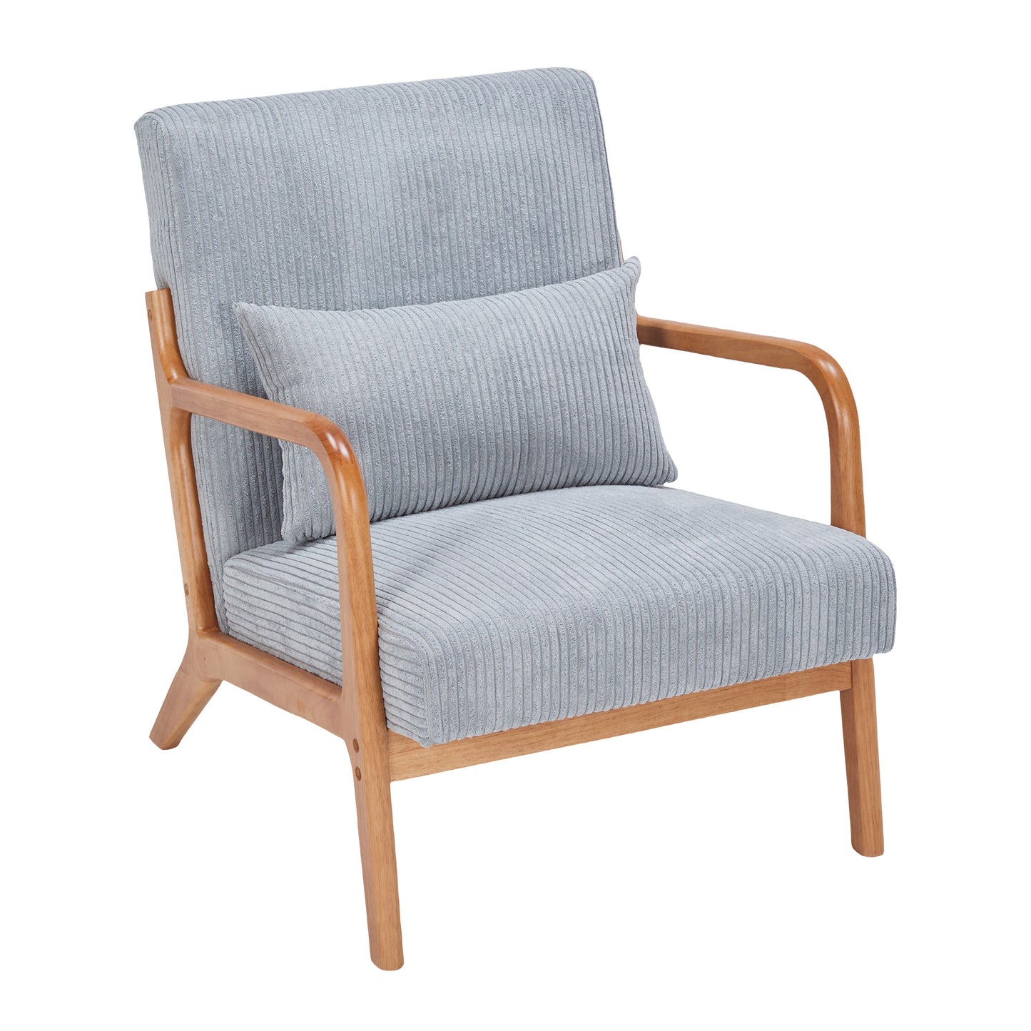 Mid-Century Modern Upholstered Accent Chair - Light Gray