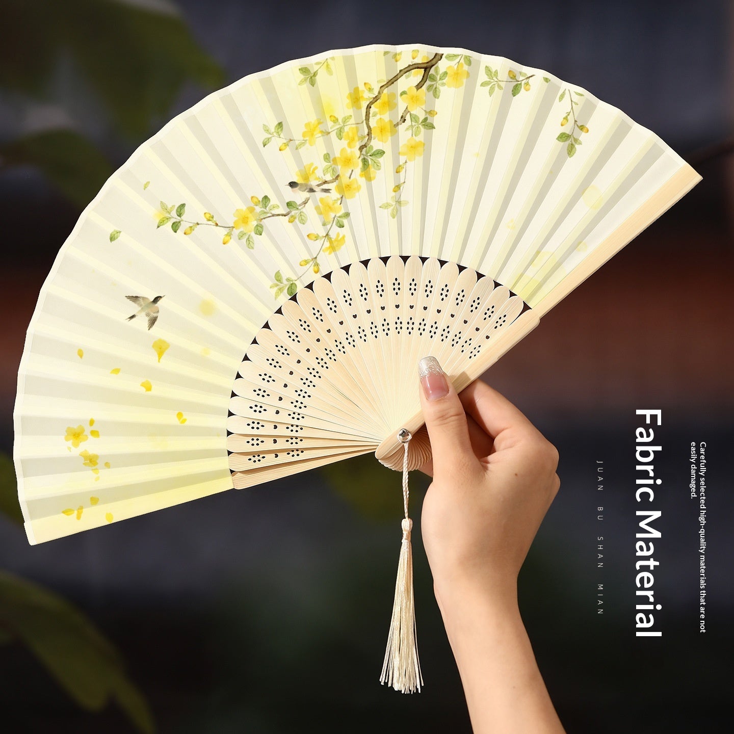 Chinese Style Portable Folding Fan - Bamboo Handheld Fan for Home & Garden