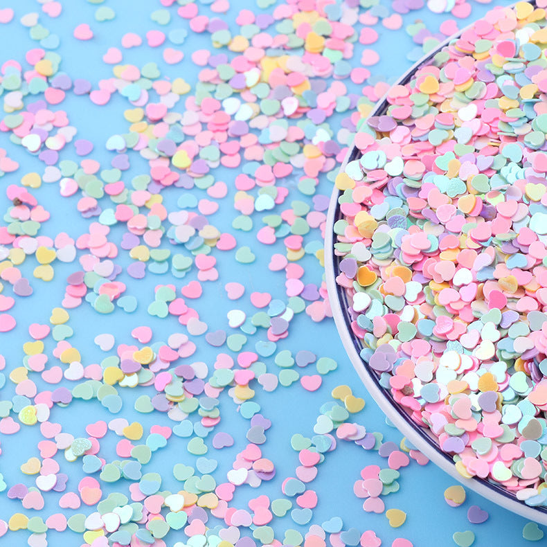 Iridescent Heart-Shaped Sequin Garment Accessories 500g Bulk Pack