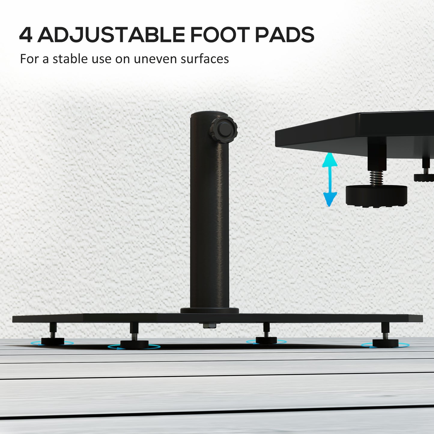 41 lbs Heavy Duty Square Patio Umbrella Base - Black
