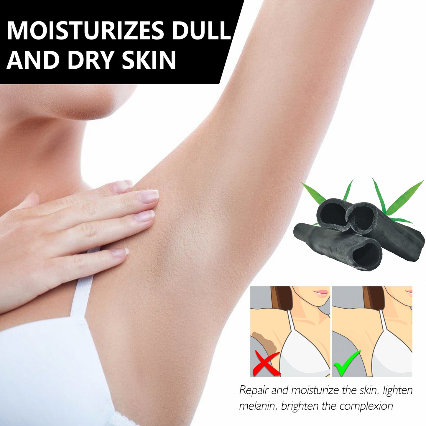 Bamboo Charcoal Brightening Body Soap - Moisturizing Skin Cleansing Bar