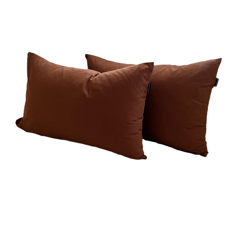 Cotton Pillowcase Solid Color Washable Bed Pillow Cover Home Decor