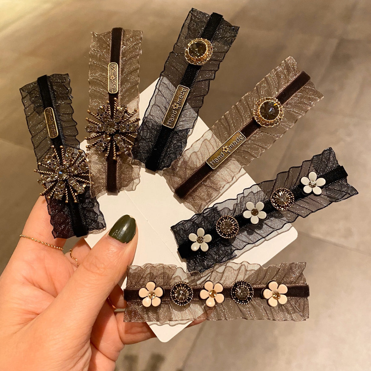 Rhinestone Snowflake Hair Clip - Vintage Geometry Design