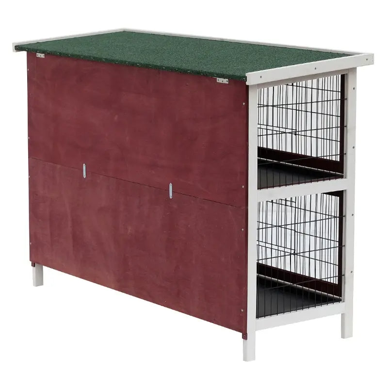 Large 2-Story Rabbit Hutch Pet Cage with Lockable Doors and Removable Trays