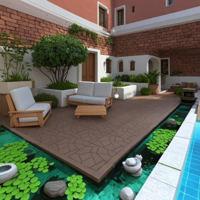 Interlocking Deck Tiles 44 Pack Waterproof Outdoor Patio Flooring 12x12 Square