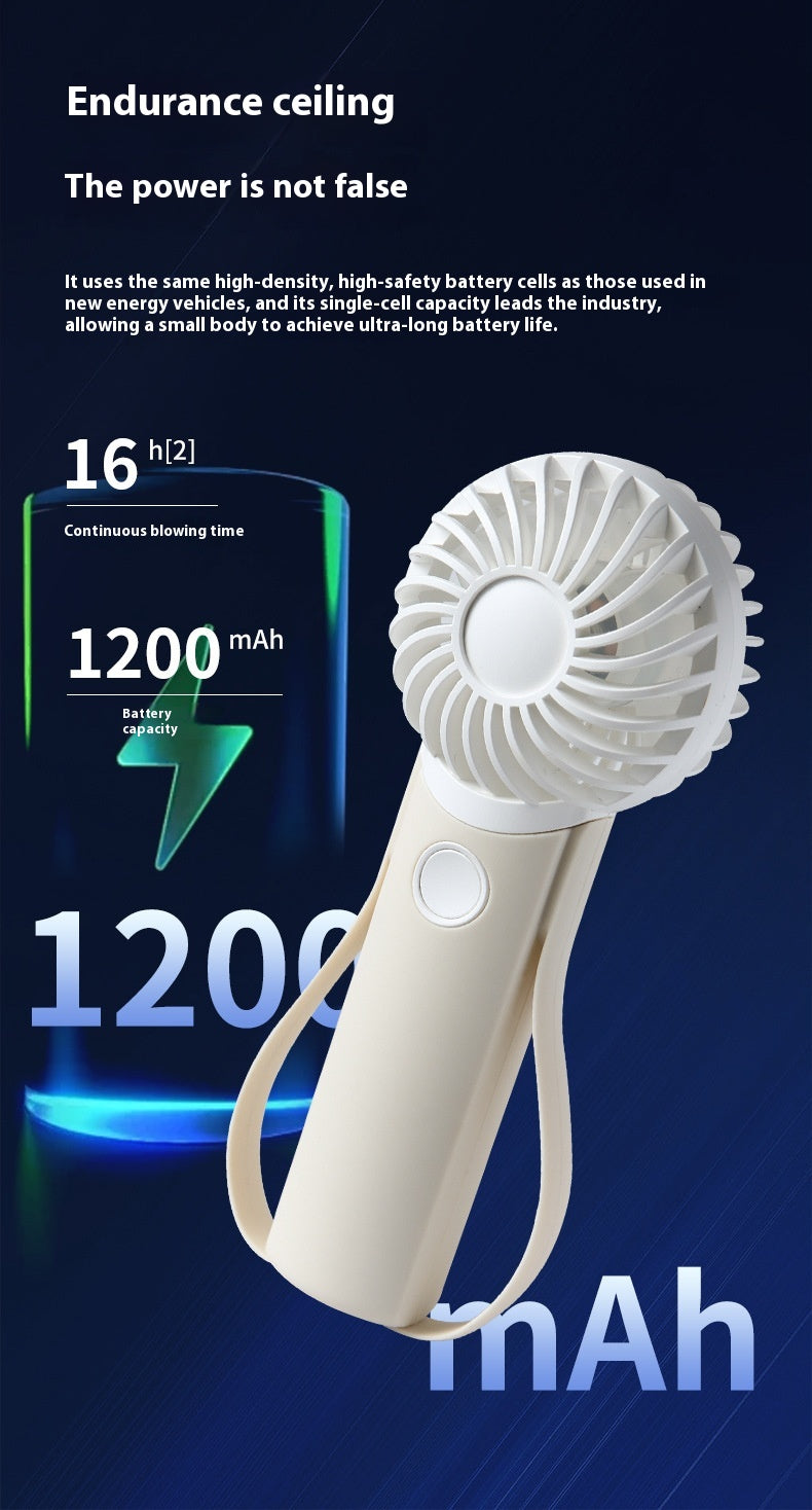 Portable Handheld Fan with Silicone Handle, USB Powered, Quiet Operation