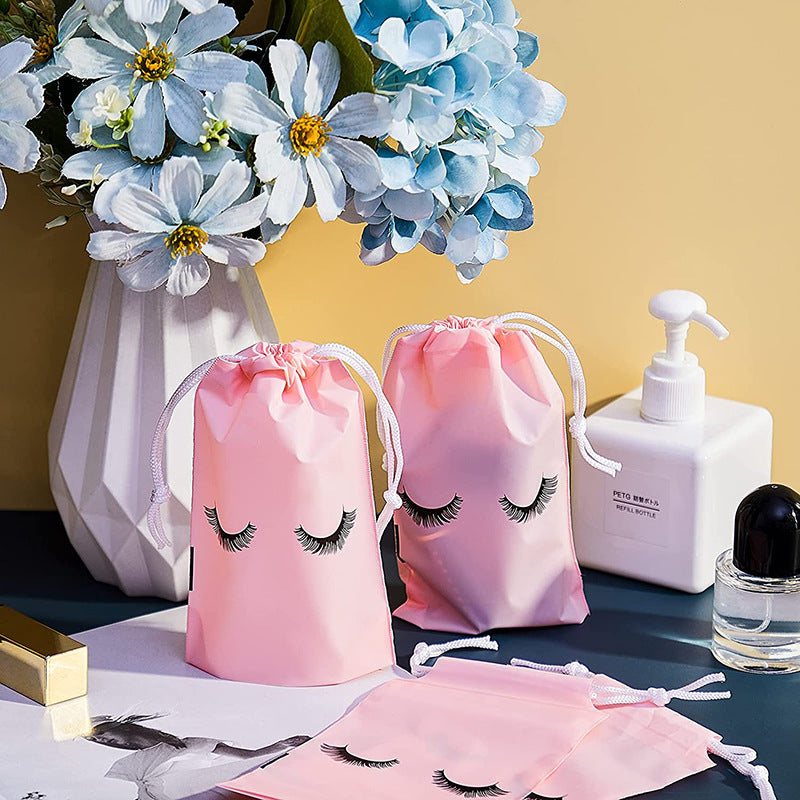 Eyelash Storage Bag Organizer with Rope Handle - Small Cosmetic Pouch