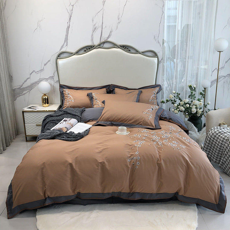 Chinese Style 100% Long-Staple Cotton Bed Sheet Set - Four-Piece Bedding