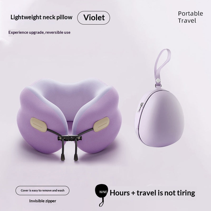 Memory Foam U-Shaped Neck Pillow with Portable Storage Bag for Travel